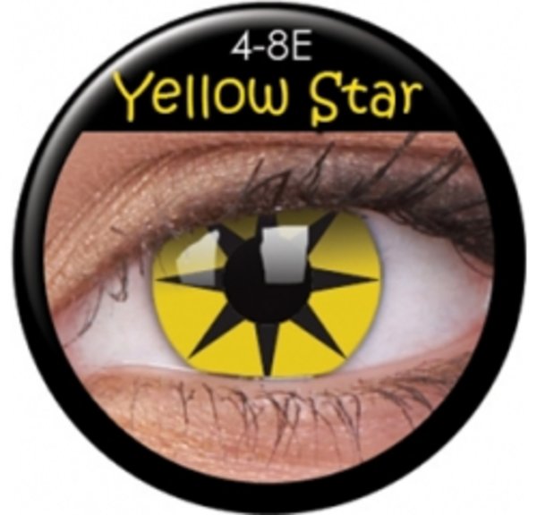 ColourVue CRAZY ČOČKY - Yellow Star (2 ks tříměsíční) - nedioptrické - exp.06/2018