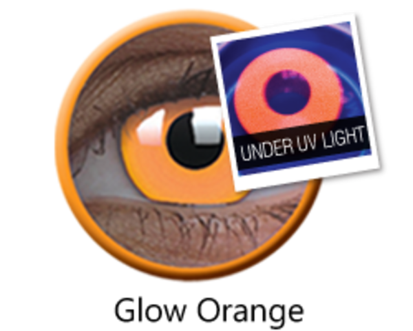 ColourVue Crazy čočky UV svítící - Glow Orange (2 ks roční) - nedioptrické - exp.04/2020