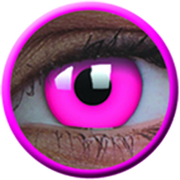 ColourVue Crazy čočky UV svítící - Glow Pink (2 ks roční) - nedioptrické-poškozený obal