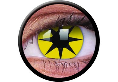 ColourVue Crazy čočky - Yellow Star (2 ks roční) - nedioptrické, doprodej