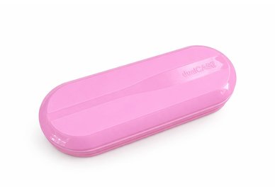 Duopouzdro na brýle a čočky - růžové