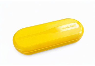 Duopouzdro na brýle a čočky - žluté