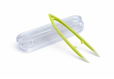 Pinzeta na kontaktní čočky v pouzdře, velká - zelená