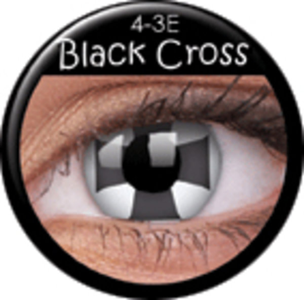 ColourVue Crazy čočky - Black cross (2 ks roční) - nedioptrické