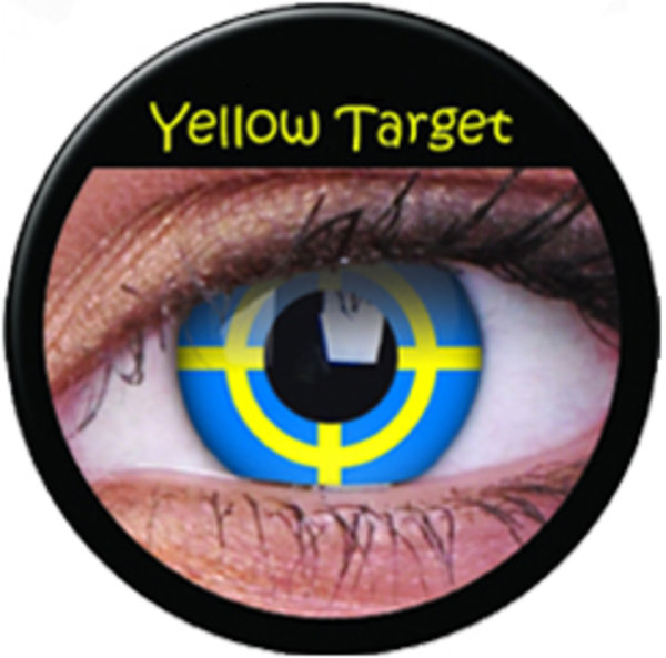 ColourVue Crazy čočky - Yellow Target (2 ks roční) - nedioptrické