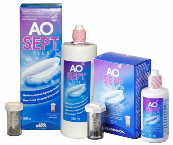 AOSEPT Plus 360 ml + 90 ml + 2 pouzdra - AKCE!!