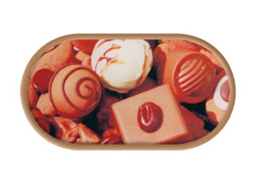 Pouzdro se zrcátkem Cukrovinky - Čokoláda